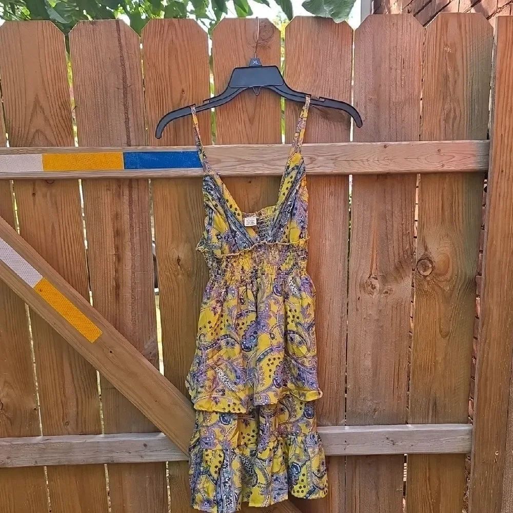 Yellow and Blue Paisley Dress